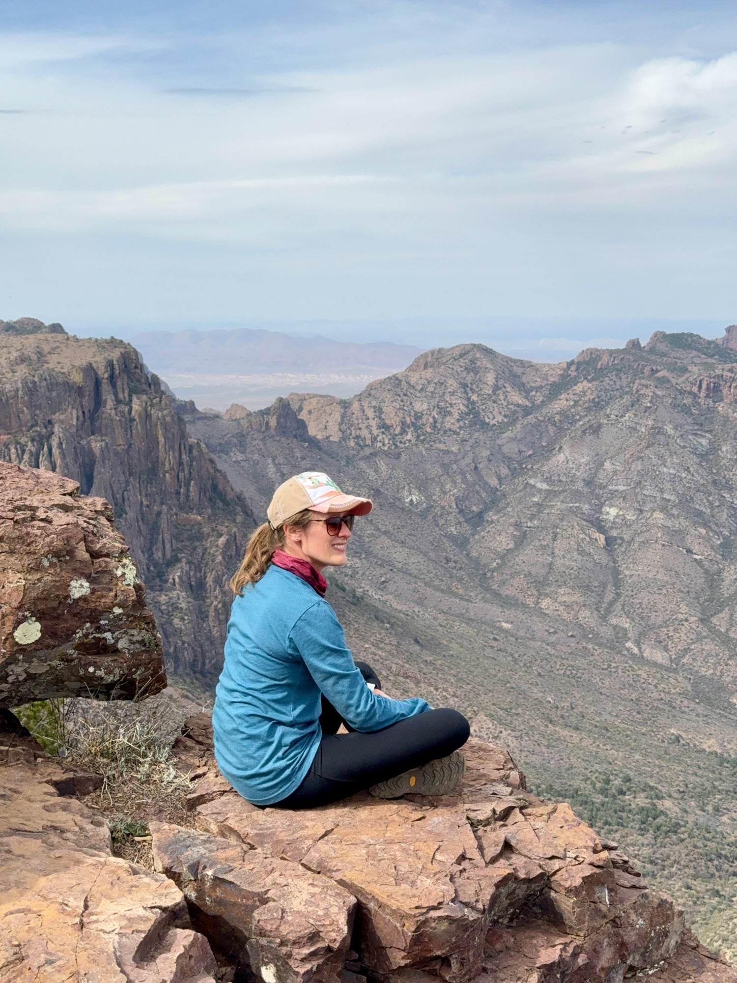 Me sitting on an overlook in the Chisos Mountains at Big Bend National Park